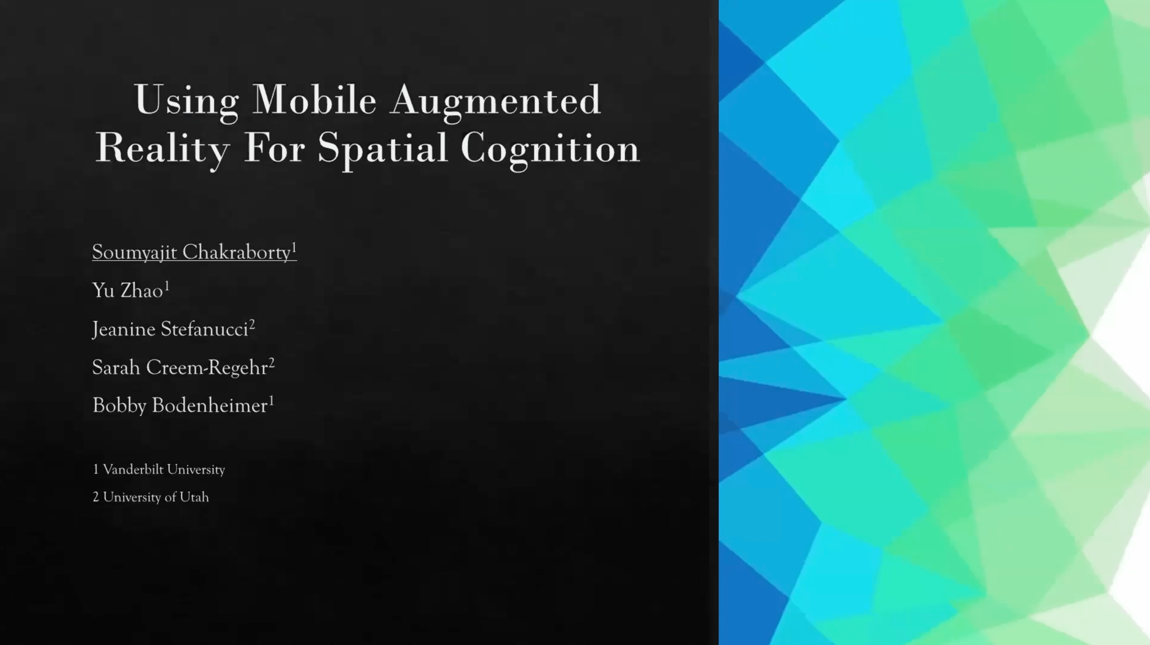 Using Mobile Augmented Reality for Spatial Cognition